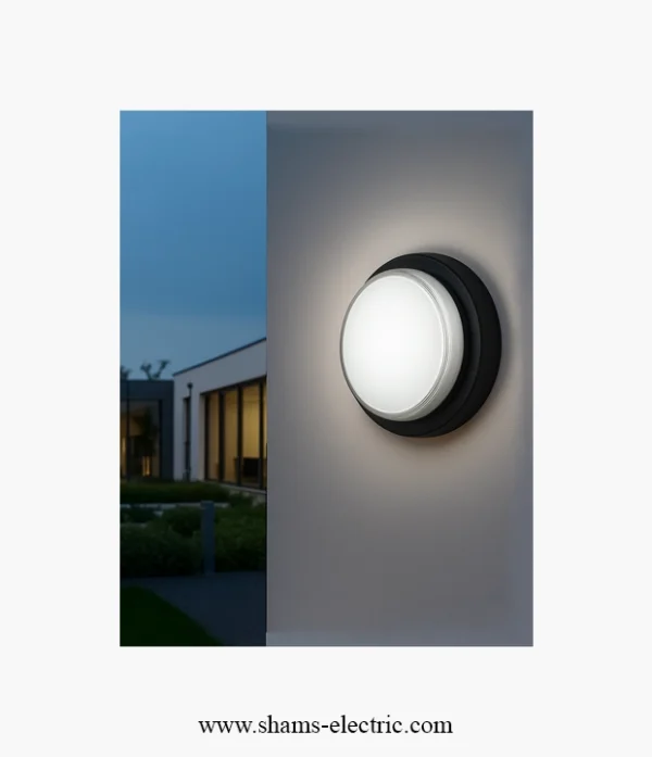 مصباح جداري خارجي دائري LED من Batra – قدرة 24 واط (IP65) مع تحكم 4CCT