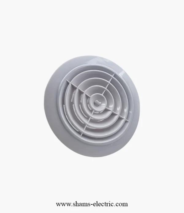 غطاء مفرغة سقفي دائري مع شبكة حماية – PVC